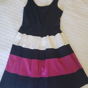 Worthington dress. Size 8, black with white and pink stripes.
